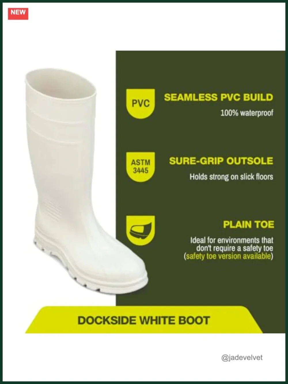 Waterproof PVC Work Boots, Slip-Resistant Pull-On, Easy On/Off, Unisex